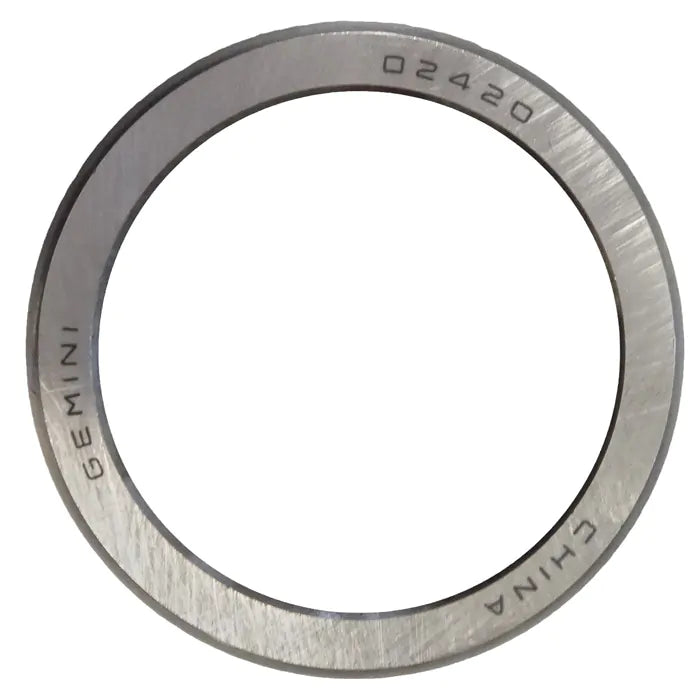 Metallic ring with 'Gemini' branding on a white background