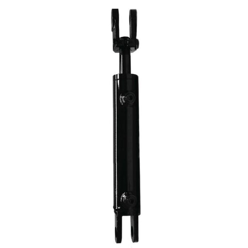 Black metal shock absorber on a white background