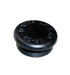 Black rubber grommet on a white background
