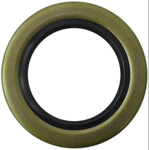 Four oil seals with a green outer ring and black inner ring on a white background
