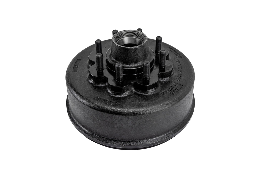 Black mechanical component on a white background