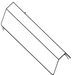Line drawing of a rectangular object with rounded edges on a white background