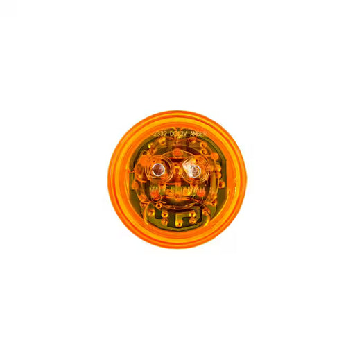 Orange circular light on a white background