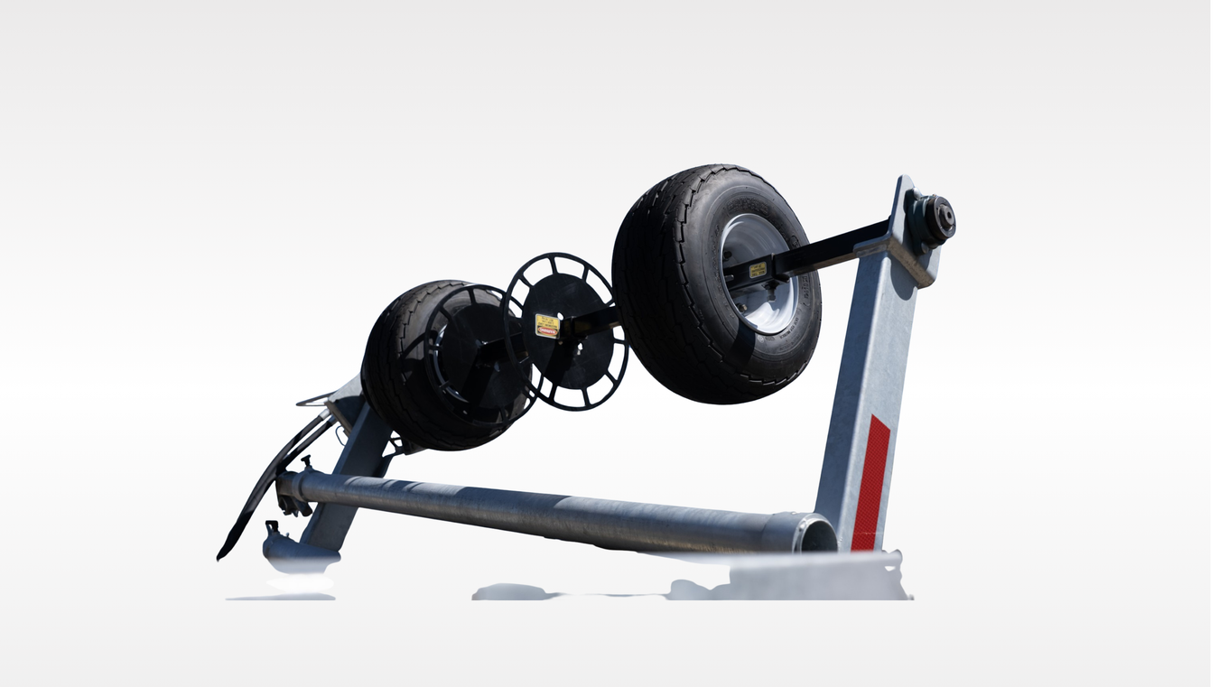 Tow bar with wheels on a white background