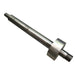 Metal shaft with threaded end on a white background