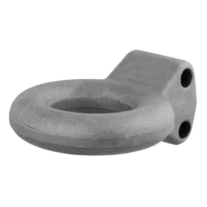 Gray metal clevis on a white background